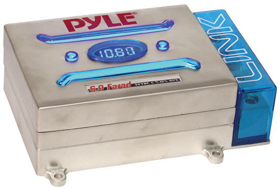 Pyle - PLCAP60HB , On the Road , Capacitors , 6 Farad Digital Hybrid Power Capacitor