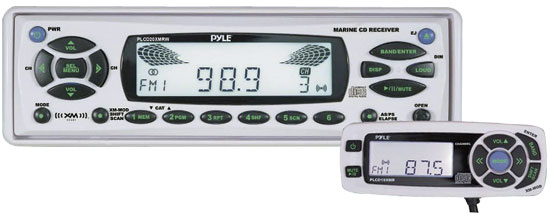 Pyle - PLCD20XMRW , Marine and Waterproof , Headunits - Stereo Receivers , AM/FM-MPX In-Dash Marine CD Player/Weather Band Radio w/XM Ready Tuner & Wired Remote
