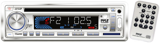 Pyle - plcd36mrw , Marine and Waterproof , Headunits - Stereo Receivers , AM/FM-MPX IN-Dash Marine MP3 Player/Weatherband/USB & SD Card Function