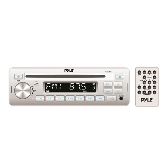 Pyle - PLCD3MR , Marine and Waterproof , Headunits - Stereo Receivers , Stereo Radio Headunit Receiver, CD Player, USB/MP3 Reader, Aux (3.5mm) Input, AM/FM Radio, Single DIN (White)
