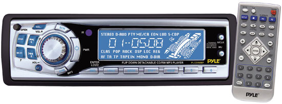 Pyle - PLCD56MP , On the Road , Headunits - Stereo Receivers , AM/FM-MPX MP3 Player w/Flip Down Detachable Face