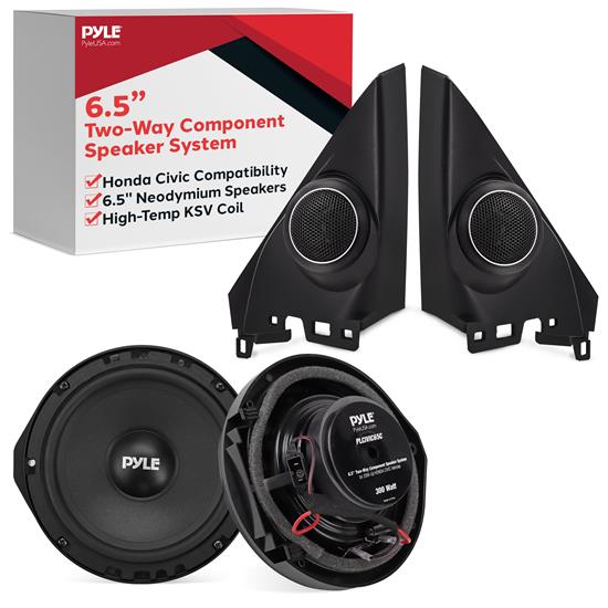 Pyle - PLCIVIC65C , On the Road , Vehicle Speakers , Two-Way Component Speaker Systems - One Pair 6.5'' Two-Way Component Kit for 2006-Up HONDA CIVIC Vehicles, 300 Watts w/ 4 Ohm Impedance (Pair)