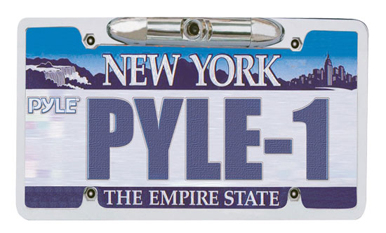 Pyle - PLCM21 , On the Road , Rearview Backup Cameras - Dash Cams , Waterproof Rear View Backup License Plate Mount Color Camera, Parking Assist Cam (Zinc Metal Chrome)