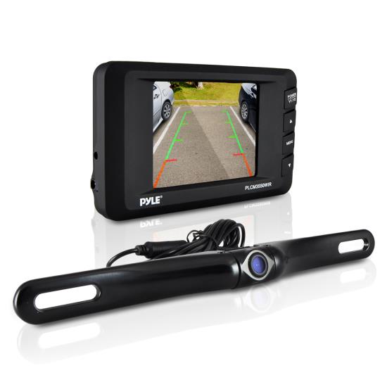 Pyle - PLCM3550WIR , On the Road , Rearview Backup Cameras - Dash Cams , Wireless Rear View Back-up Camera & Monitor Parking/Reverse Assist System, 3.5'' Display, Distance Scale Lines, Night Vision Waterproof Cam, Swivel Angle Adjustable