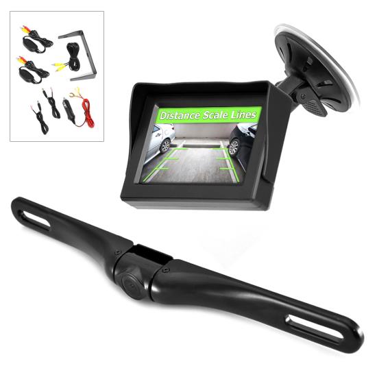 Pyle - PLCM4350WIR , On the Road , Rearview Backup Cameras - Dash Cams , Wireless Rearview Backup Camera & Monitor Parking/Reverse Assist System, Waterproof Cam, 4.3'' Display, Distance Scale Lines, Swivel Angle Adjustable Cam
