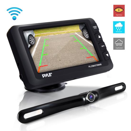 Pyle - PLCM4378WIR , On the Road , Rearview Backup Cameras - Dash Cams , Wireless Rear View Backup Camera & Monitor Kit - Vehicle Parking/Reverse System with 4.3’’ Display Screen