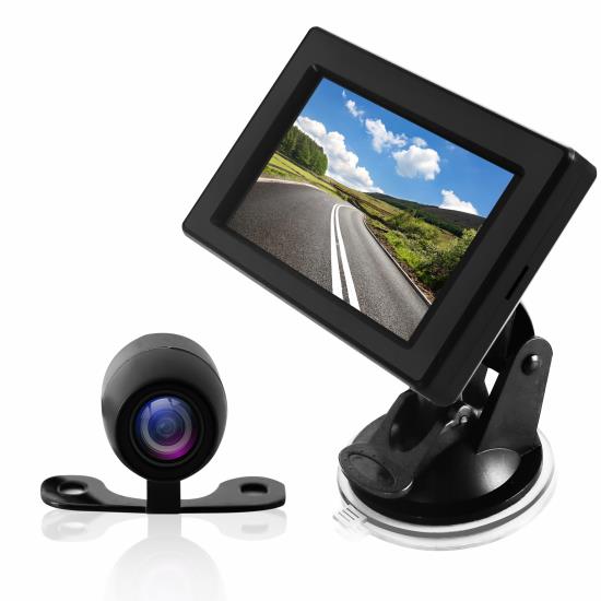 Pyle - PLCM44 , On the Road , Rearview Backup Cameras - Dash Cams , Rear View Backup Camera & Monitor System, Night Vision Waterproof Cam, 4.3'' Display, Distance Scale Lines, Parking/Reverse Assist