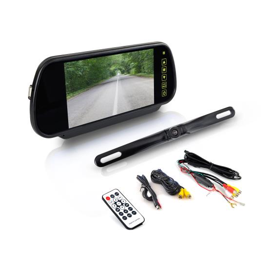 Pyle - PLCM7400BT , On the Road , Rearview Backup Cameras - Dash Cams , Bluetooth Rearview Backup Camera & Monitor System - 7'' Video Mirror Mount Display Screen, Wireless Hands-Free Talking & Music Streaming, Distance Scale Lines, Night Vision Waterproof Cam, MP3/USB/SD Readers