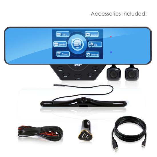 Pyle PLCMDVR54 On the Road Rearview Backup Cameras Dash Cams
