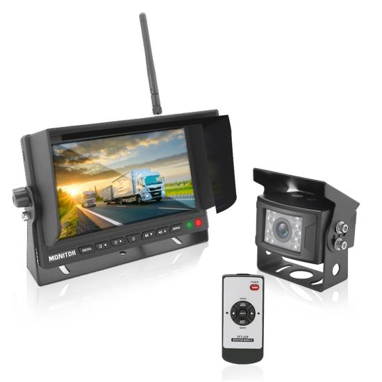 Pyle - PLCMTR78WIR , On the Road , Rearview Backup Cameras - Dash Cams , 2.4Ghz Vehicle Camera & Video Monitor System with Wireless Video Transmission, Waterproof Rated Cam, Night Vision, 7’’ -inch Display (for Bus, Truck, Trailer, Van)