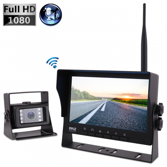 Pyle - PLCMTR83WIR , On the Road , Rearview Backup Cameras - Dash Cams , Digital Wireless Monitor and Camera System - Single Channel 7'' LCD Display, 1080P HD Quality