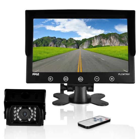 Pyle - PLCMTR91 , On the Road , Rearview Backup Cameras - Dash Cams , Weatherproof Rearview/Backup Driving Camera & Video Monitor System - Commercial Grade Night Vision Cam, 9’’ Display (DC 12-24V for Bus, Truck, Trailer, Van)