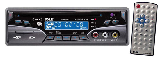 Pyle - PLDF147U , On the Road , Headunits - Stereo Receivers , Universal Mount Mobile Multimedia Disc/MPEG4/VWMA-R-RW Player w/ FM Modulator