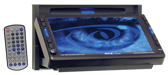 Pyle - PLDMN65 , On the Road , Headunits - Stereo Receivers , Multimedia Disc/ V MP3/ Playback AM/ FM Stereo Receiver 6.5'' Motorized Monitor