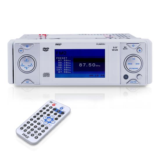 Pyle - PLDMR3U , Marine and Waterproof , Headunits - Stereo Receivers , In-Dash Marine Multimedia Disc Receiver with 3'' Built In Monitor