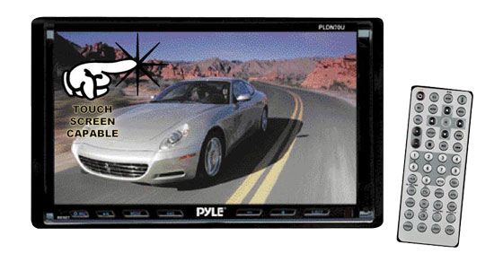 Pyle - PLDN70U , On the Road , Headunits - Stereo Receivers , 7'' Double Din TFT Touch Screen AM/FM Multimedia Disc/VMP3/MP4-R/USB/SD-MMC Card slot
