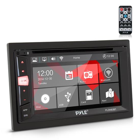 Pyle - PLDN83BT , On the Road , Headunits - Stereo Receivers , 6.2'' Double Din Multimedia Disc Car Stereo - Touch Screen TFT/LCD Monitor, Multimedia Disc/MP3/MP4-R/USB/Micro SD Card Slot, AM/FM, Bluetooth Receiver