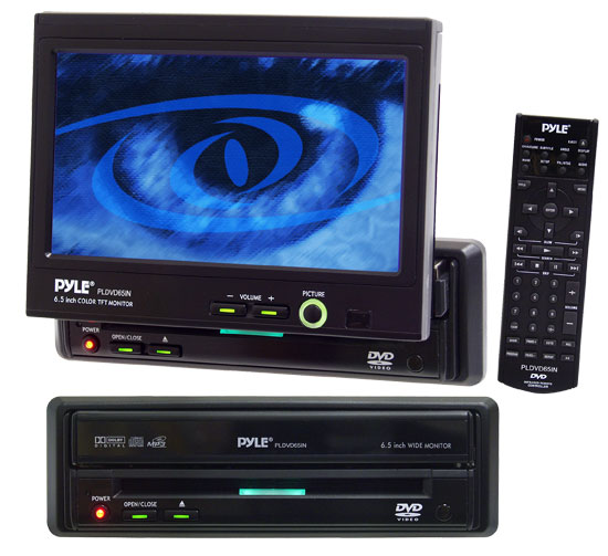 Pyle - PLDVD65IN , On the Road , Headunits - Stereo Receivers , In-Dash Multimedia Disc/MP3 Player w/Motorized Pull Out 6.5'' TFT Monitor