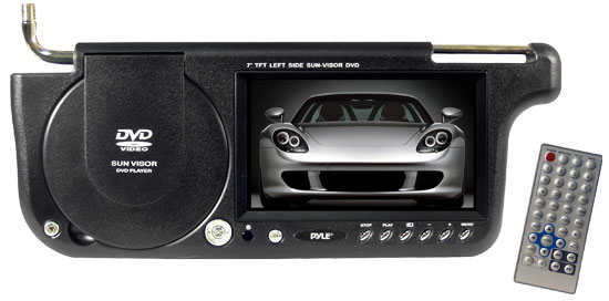 Pyle - PLDVSL7B , On the Road , Video Monitors , Pyle-View Series 7'' TFT Left Side Sunvisor Multimedia Disc (Black)