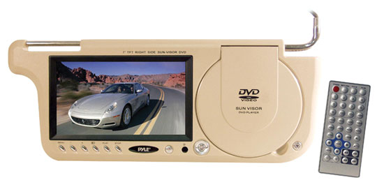 Pyle - PLDVSR7T , On the Road , Video Monitors , Pyle-View Series 7'' TFT Right Side Sunvisor Multimedia Disc (Tan)