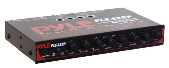 Pyle - PLE420P , On the Road , Equalizers - Crossovers , In-Dash 4 Band Parametric Equalizer With Subwoofer Control