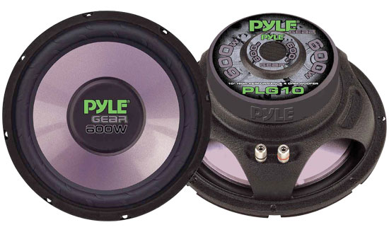 Pyle - PLG10 , On the Road , Vehicle Subwoofers , 10'' 600 Watt Subwoofer For Small Enclosures
