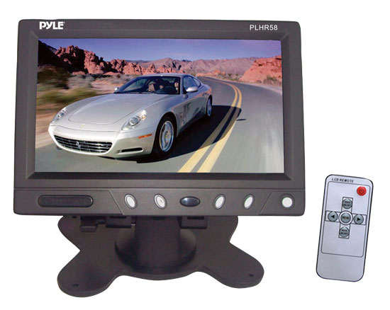 Pyle - PLHR58 , On the Road , Headrest Video , 5.8'' Wide Screen TFT LCD Video Monitor w/Headrest Shroud and Universal Stand
