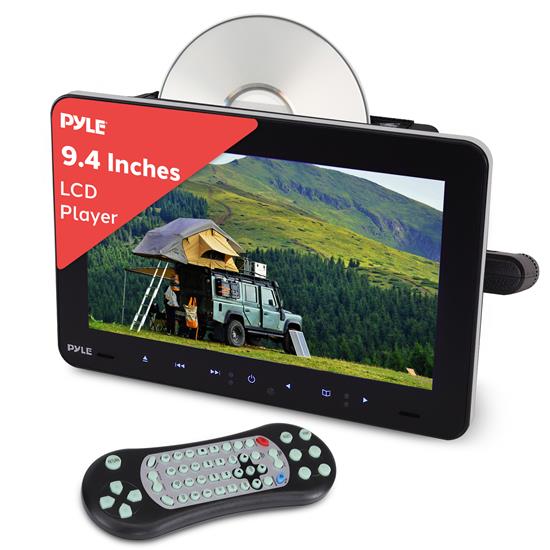 Pyle - PLHRDVD904.3 , On the Road , Headrest Video , Vehicle Headrest Mount Multimedia Disc Player - Car Video Entertainment Display Monitor (9.4’’ -inch)