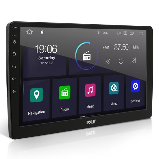 Pyle - PLINTBL10 , On the Road , Headunits - Stereo Receivers , 10.1-inch Double DIN Car Stereo Receiver with Bluetooth, WIFI/GPS/AM/FM, Car Radio with 1080P HD Touch Screen, Multimedia Player + Mirror link for Android/iOS, Support Rearview Cam and Dual USB