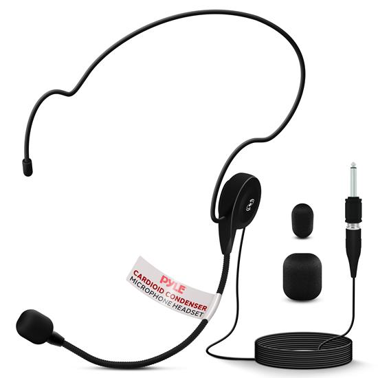 Pyle - PLM31 , Musical Instruments , Microphones - Headsets , Sound and Recording , Microphones - Headsets , Cardioid Condenser Headset Microphone, Flexible Wired Boom (Standard 3.5mm Connector Jack) for Belt Pack Mic Systems
