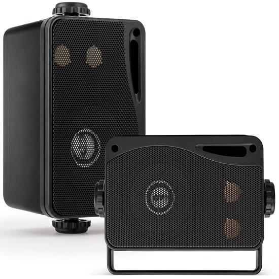 Pyle - PLMR24B.5 , Marine and Waterproof , Home Speakers , Home and Office , Home Speakers , Sound and Recording , Home Speakers , 3.5'' 200 Watt 3-Way Weather Proof Mini Box Speaker System (Black)