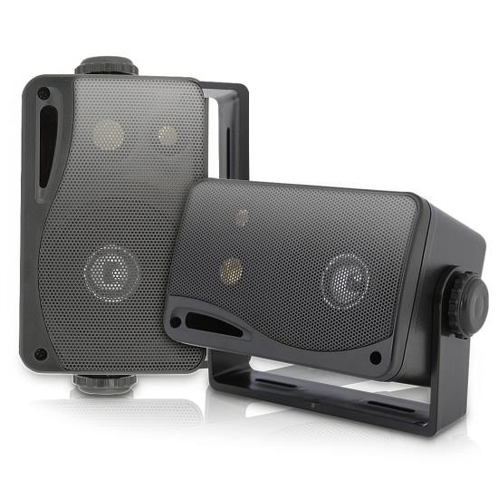 Pyle - PLMR24B , Marine and Waterproof , Home Speakers , Home and Office , Home Speakers , Sound and Recording , Home Speakers , 3.5'' 200 Watt 3-Way Weather Proof Mini Box Speaker System (Black)