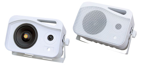 Pyle - PLMR25 , Marine and Waterproof , Home Speakers , Home and Office , Home Speakers , Sound and Recording , Home Speakers , 4'' 300 Watt 3-Way Weather Proof Mini Box Speaker System (White)