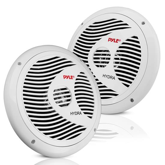 Pyle - PLMR60W , On the Road , Vehicle Speakers , Dual 6.5'' Waterproof Marine Speakers, Full Range Stereo Sound, 150 Watt, White