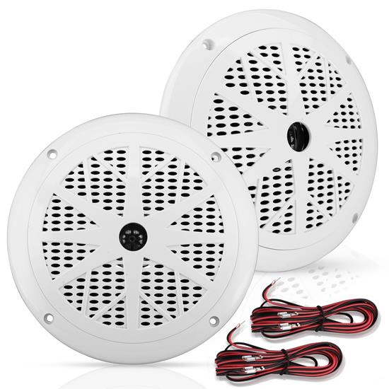 Pyle - PLMR61W , On the Road , Vehicle Speakers , 120 Watts 6.5'' Dual Cone White Marine Speakers