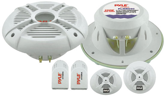 Pyle - PLMR65C , On the Road , Vehicle Speakers , 250 Watts 6.5'' 2-Way Custom Marine Component System