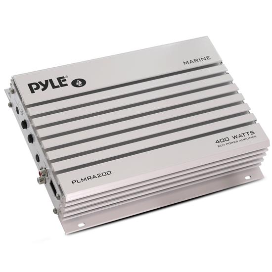 Pyle - PLMRA200 , On the Road , Vehicle Amplifiers , Elite Series Waterproof Amplifier, Bridgeable 400 Watt 2-Channel Amp