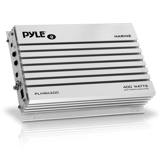 Pyle - PLMRA200 , On the Road , Vehicle Amplifiers , Elite Series Waterproof Amplifier, Bridgeable 400 Watt 2-Channel Amp