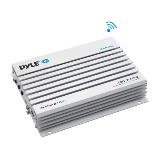 Pyle - PLMRA210BT , On the Road , Vehicle Amplifiers , Elite Series Waterproof Bluetooth Amplifier, Bridgeable 400 Watt 2-Channel Amp