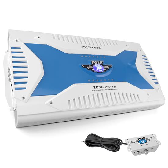 Pyle - PLMRA620 , On the Road , Vehicle Amplifiers , Elite Series Waterproof Amplifier, Bridgeable 2000 Watt 6-Channel Amp