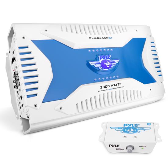 Pyle - PLMRA630BT , On the Road , Vehicle Amplifiers , Elite Series Waterproof Bluetooth Amplifier, Bridgeable 2000 Watt 6-Channel Amp