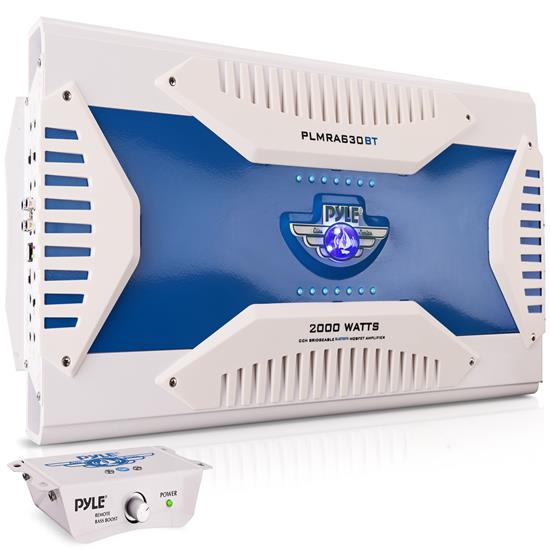Pyle - PLMRA630BT , On the Road , Vehicle Amplifiers , Elite Series Waterproof Bluetooth Amplifier, Bridgeable 2000 Watt 6-Channel Amp