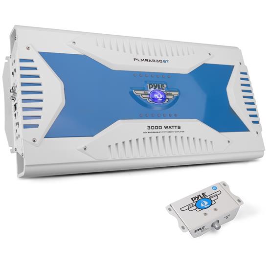 Pyle - PLMRA830BT , On the Road , Vehicle Amplifiers , Elite Series Waterproof Bluetooth Amplifier, Bridgeable 3000 Watt 8-Channel Amp