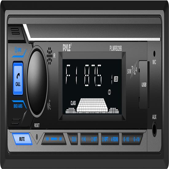 Pyle - PLMRB29B2 , Marine and Waterproof , Headunits - Stereo Receivers , Pyle Bluetooth Marine In-Dash AM/FM Stereo Receiver, Wireless Music Streaming, Hands-Free Call Answering, MP3 Playback, USB/AUX (3.5mm) Input, Remote Control, Single DIN (Black)