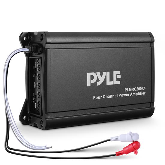 Pyle - PLMRC200X4 , On the Road , Vehicle Amplifiers , 4-Channel Waterproof Rated Marine Amplifier - Pre-Amp RCA Out to Any OEM/Factory-Made Mono-Block/Full-Range Amplifier (600 Watt MAX)