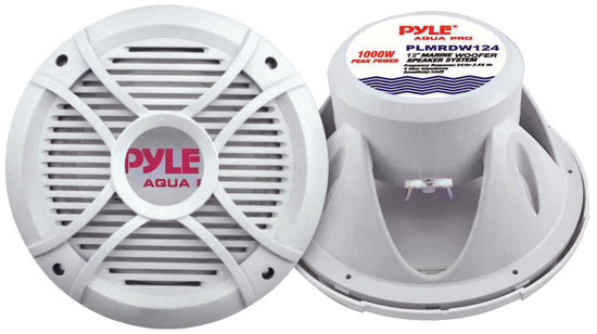 Pyle - plmrdw104 , Marine and Waterproof , Vehicle Subwoofers , 10" 600 Watt White 4 Ohm Marine Subwoofer