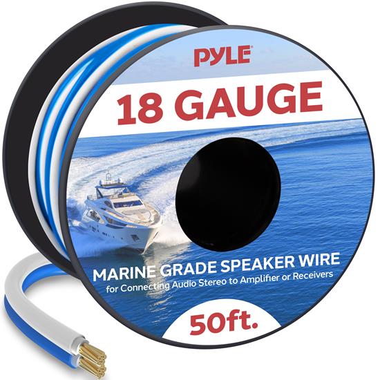 Pyle - PLMRSW50 , Home and Office , Cables - Wires - Adapters , Sound and Recording , Cables - Wires - Adapters , 18 Gauge 50 FT Stereo Marine Grade Speaker Wire