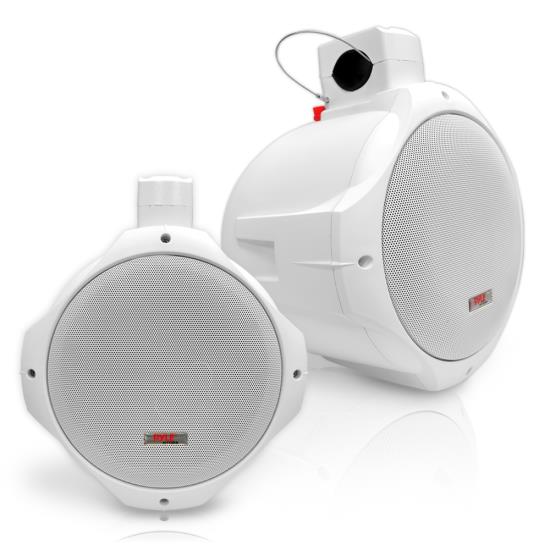 Pyle - PLMRW85 , Used , On the Road , Vehicle Speakers , Dual Marine Wakeboard Water Resistant Speakers, 8-Inch 300 Watt Tower Speakers, White
