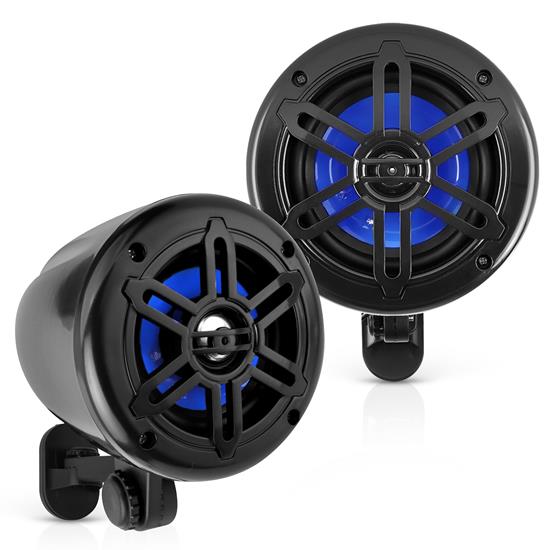Pyle - PLMRWK49BK , On the Road , Motorcycle and Off-Road Speakers , 4’’ Waterproof Rated Off-Road Speakers - 2-Way Marine Box Speaker System (Black)