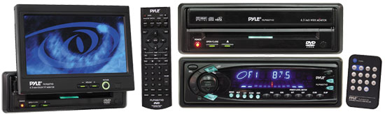 Pyle - PLPK65TVD , On the Road , Headunits - Stereo Receivers , In-Dash System w/AM/FM Cassette Radio, Multimedia Disc Player, 6.5'' Monitor & TV Tuner